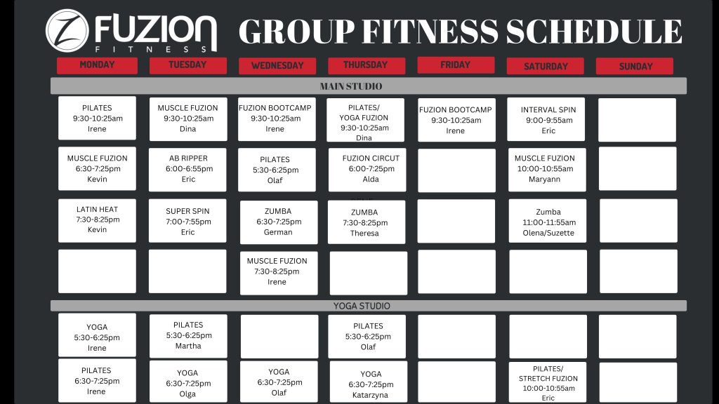 Group classes fuzion fitness mississauga